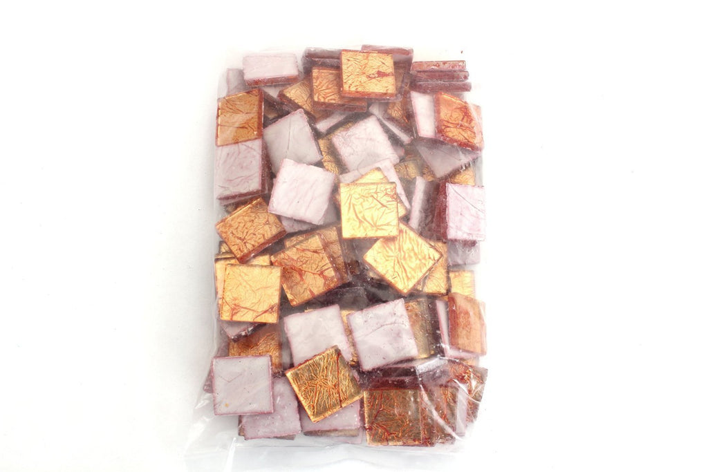 Orange 3/4 Inch Foil Mosaic Tile