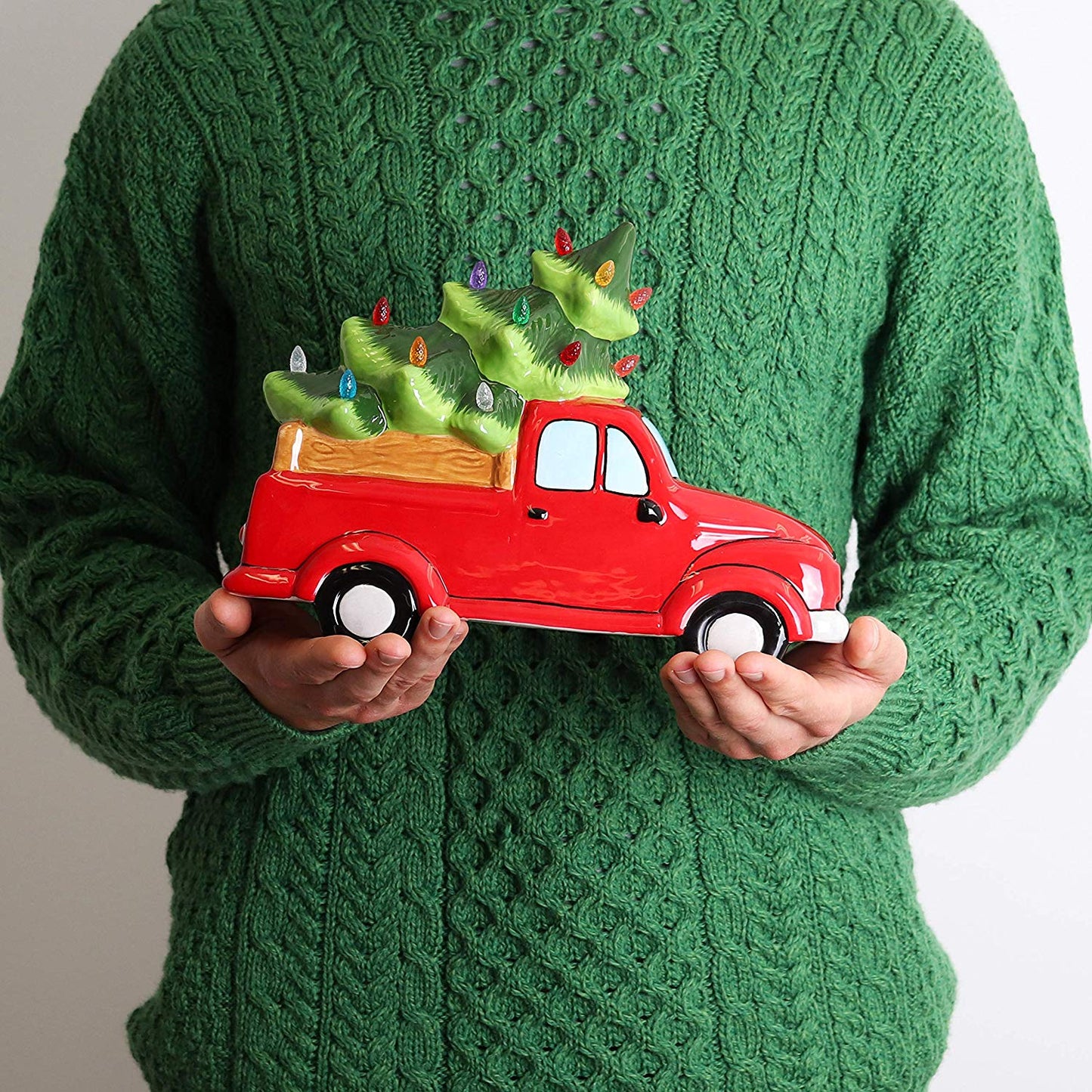 11" Red Truck with Multicolored Lights