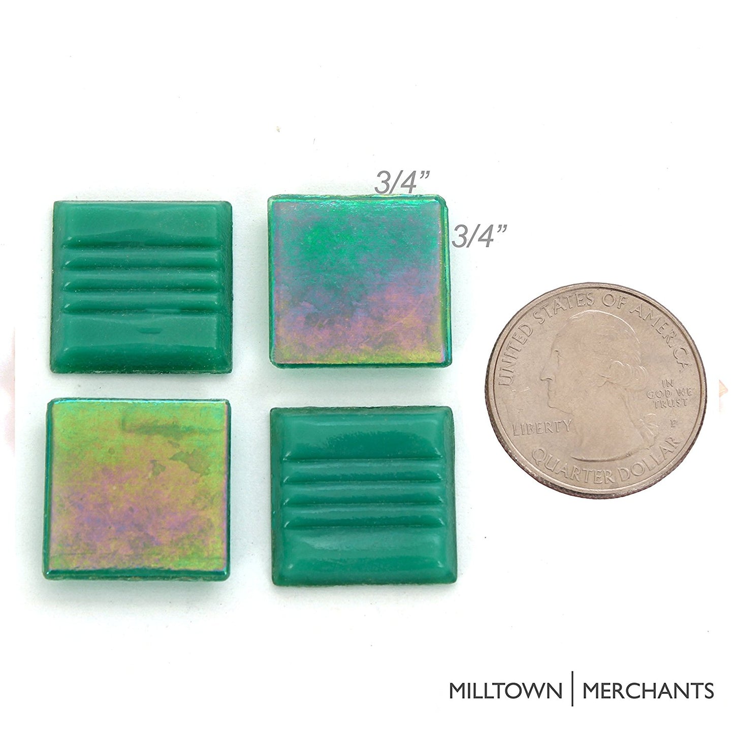 Iridescent Green Mosaic Tile - 3/4 Inch