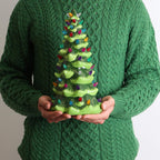 13" Green Lighted Ceramic Christmas Tree