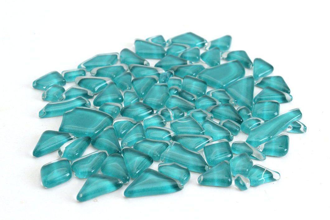 Blue Green Smooth Mosaic Pieces