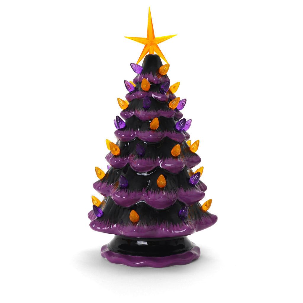 11.5" Purple Halloween Ceramic Tree