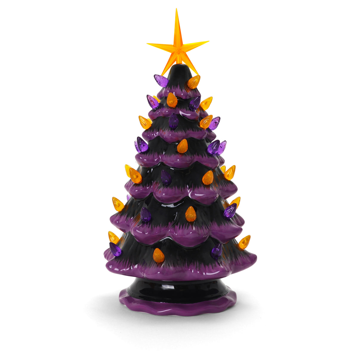 11.5" Purple Halloween Ceramic Tree