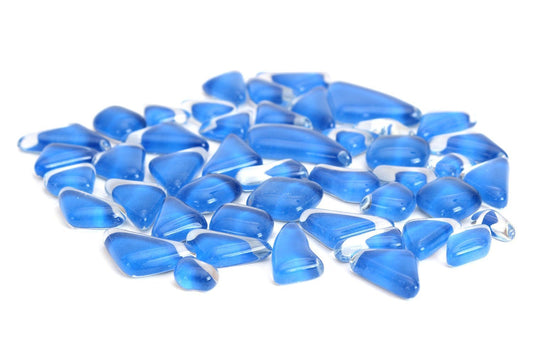 Medium Blue Smooth Mosaic Pieces