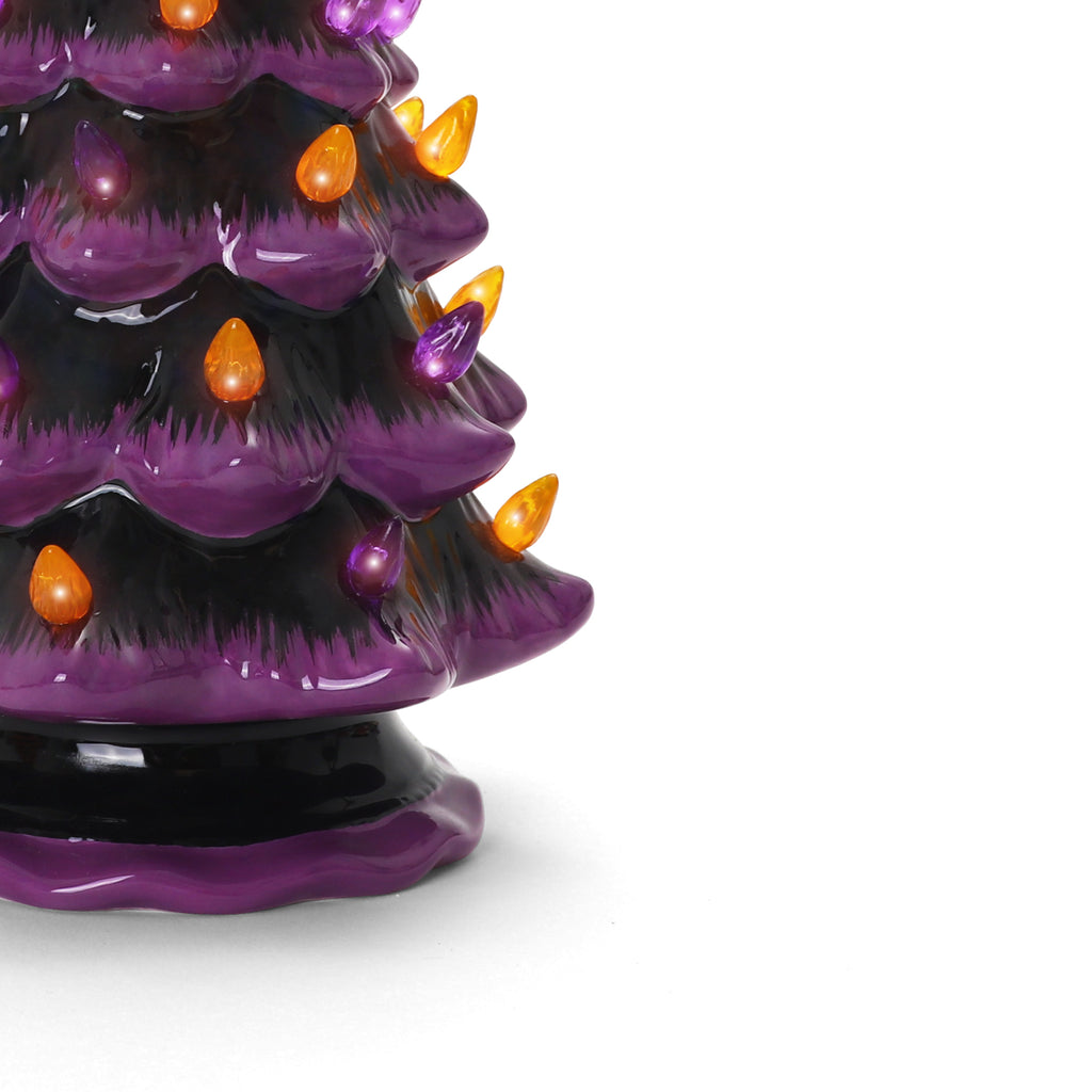 11.5" Purple Halloween Ceramic Tree