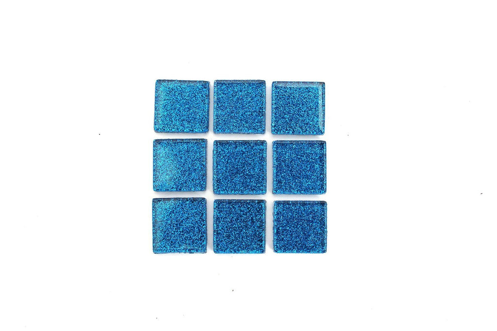 Blue Glitter Mosaic Tile - 3/4 Inch