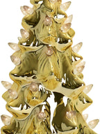 13" Gold Ceramic Christmas Tree with Lights
