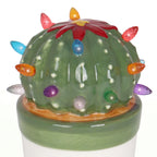 Lighted Ceramic Christmas Cactus Ball