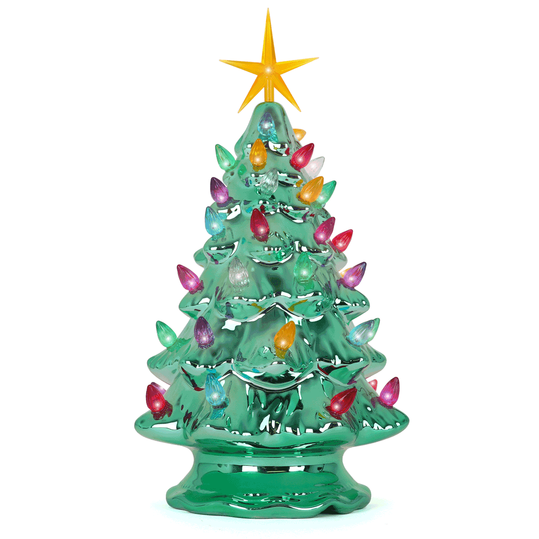 Emerald Pearl Ceramic Christmas Tree - Medium