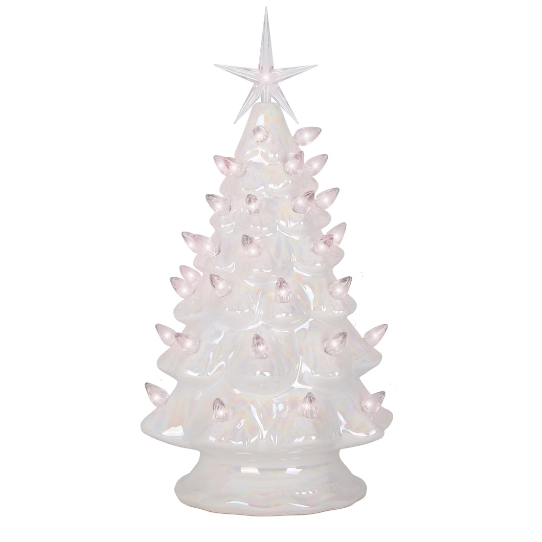 Pearl White Ceramic Christmas Tree - Medium
