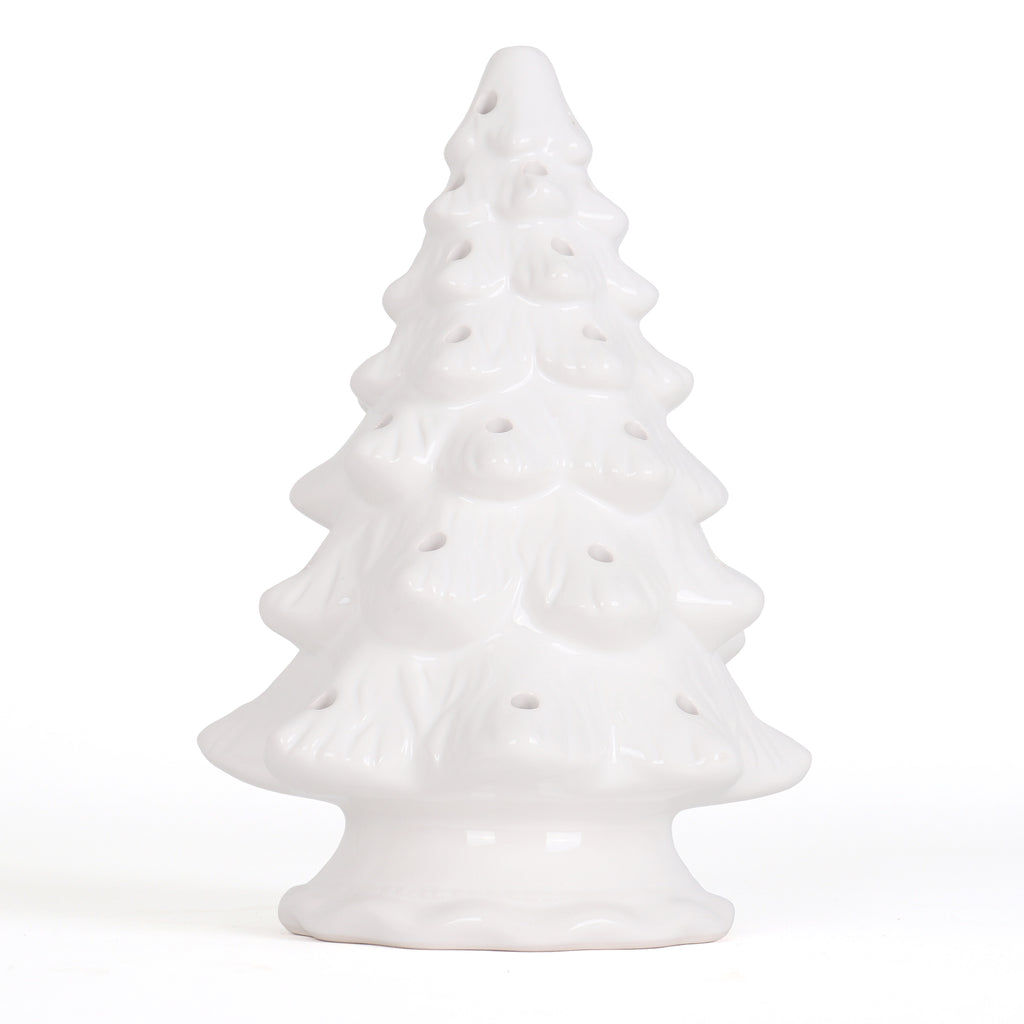 11.5" White Blank Ceramic Christmas Tree