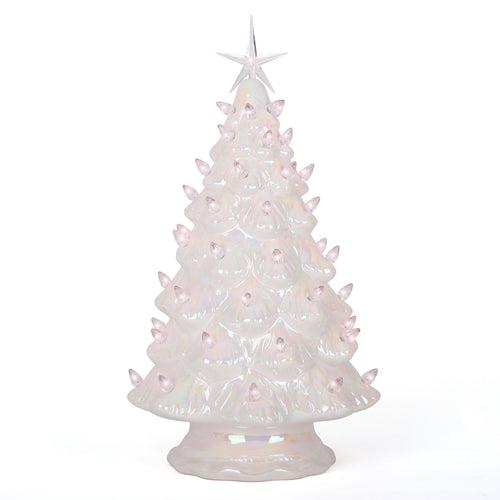 15.5" Pearl White Ceramic Christmas Tree
