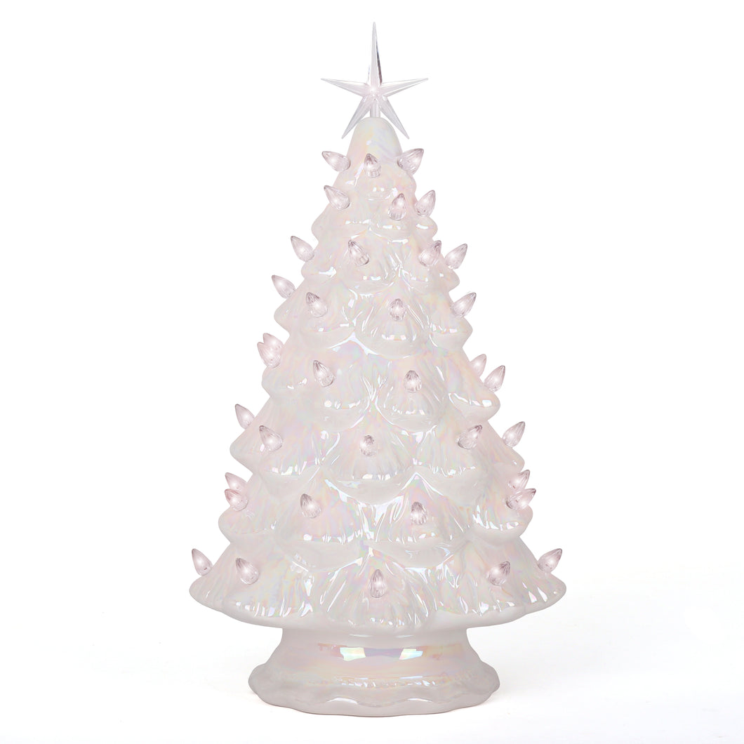 Pearl White Ceramic Christmas Tree - Large