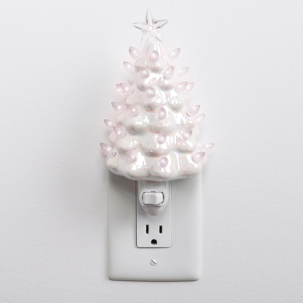 Christmas Tree Night Light - Pearl White