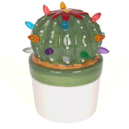 Lighted Ceramic Christmas Cactus Ball