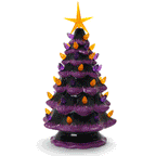 11.5" Purple Halloween Ceramic Tree