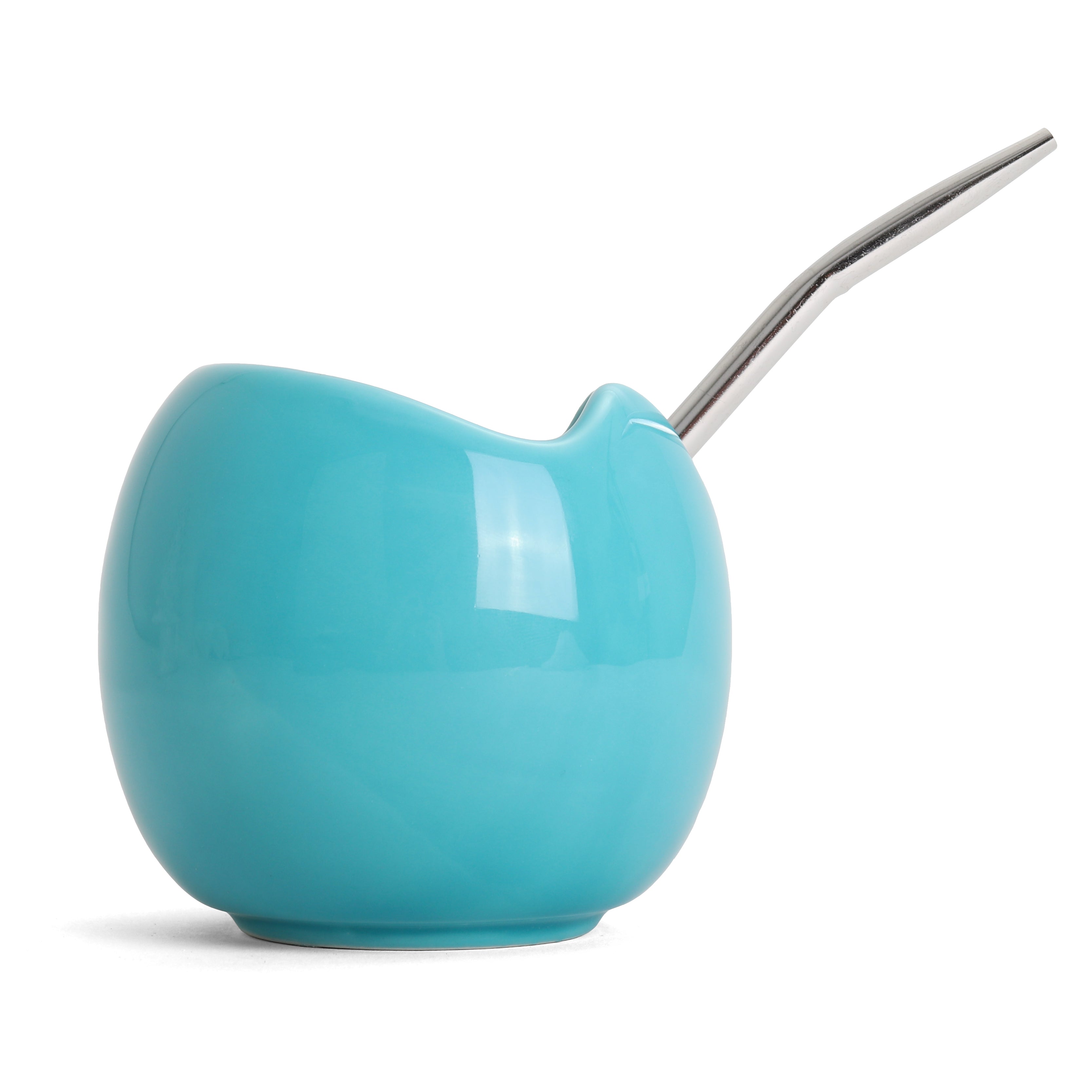 Mate Gourd and Bombilla Set - Aqua Blue