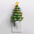 Green Ceramic Christmas Tree Night Light