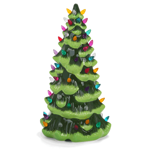 13" Green Christmas Tree with Multicolored Lights